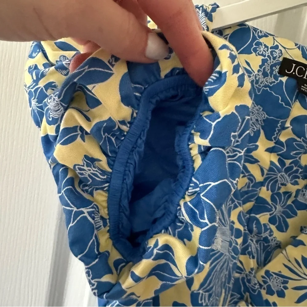 J. Crew Yellow and Blue Floral Mini Dress